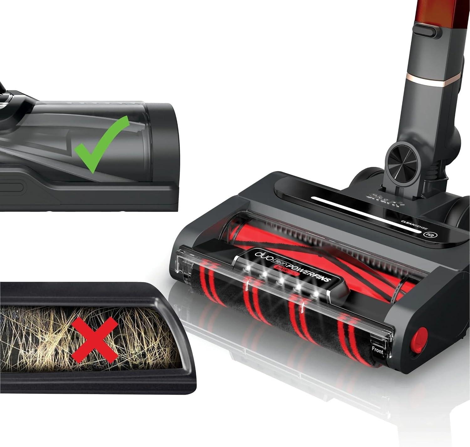 Anti-tangle brush rolls