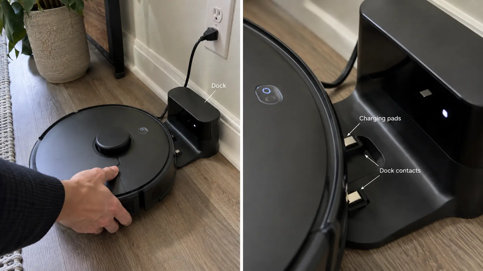 Manual docking tells you if the charger works