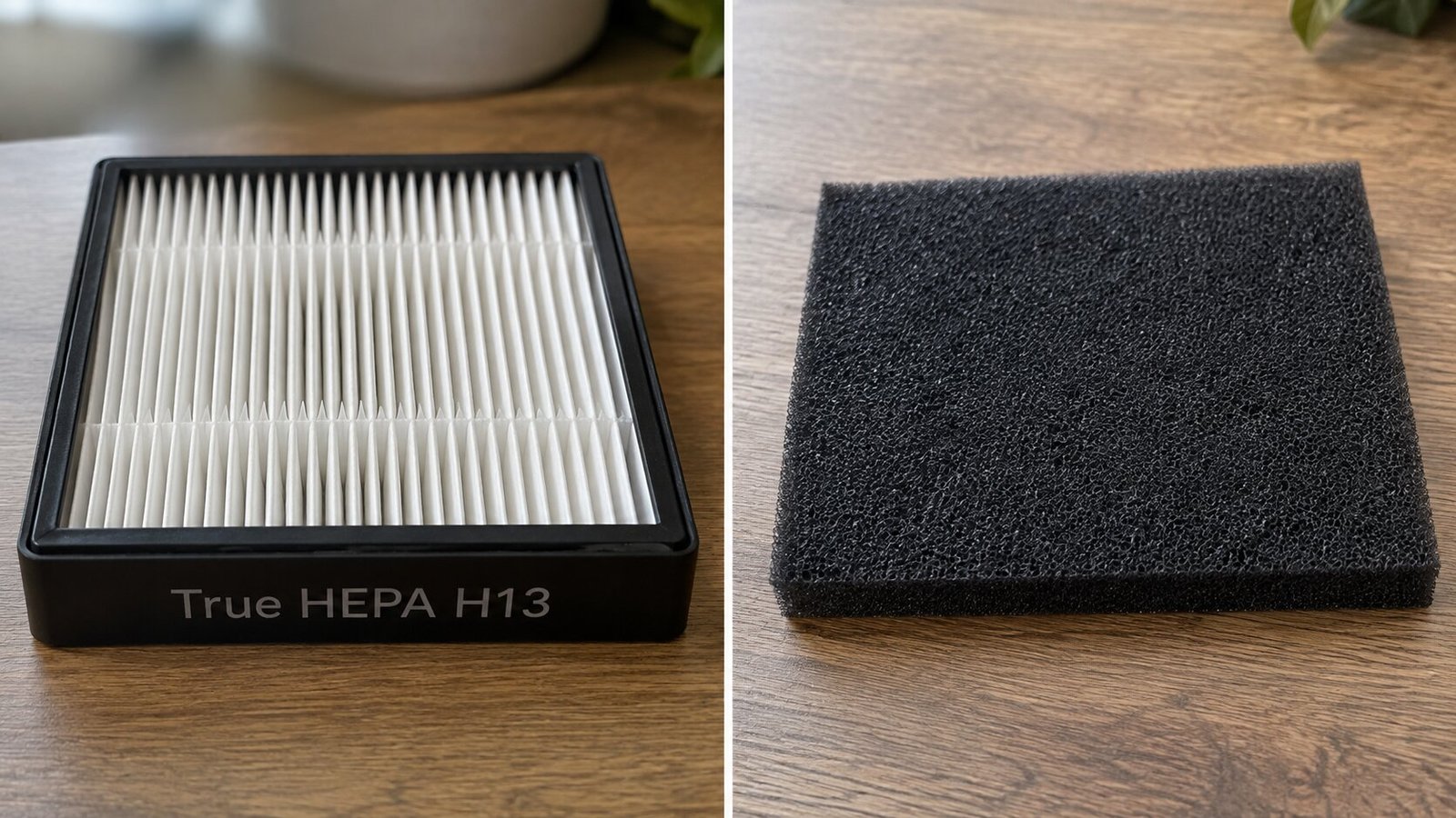 True HEPA filter compared with a generic vacuum filter